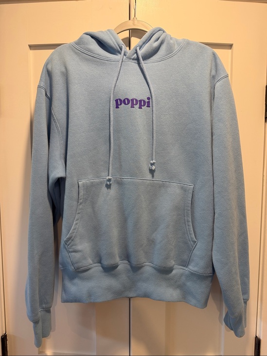 Poppi Tops - Poppi Blue Sweatshirt Hoodie - Size Large